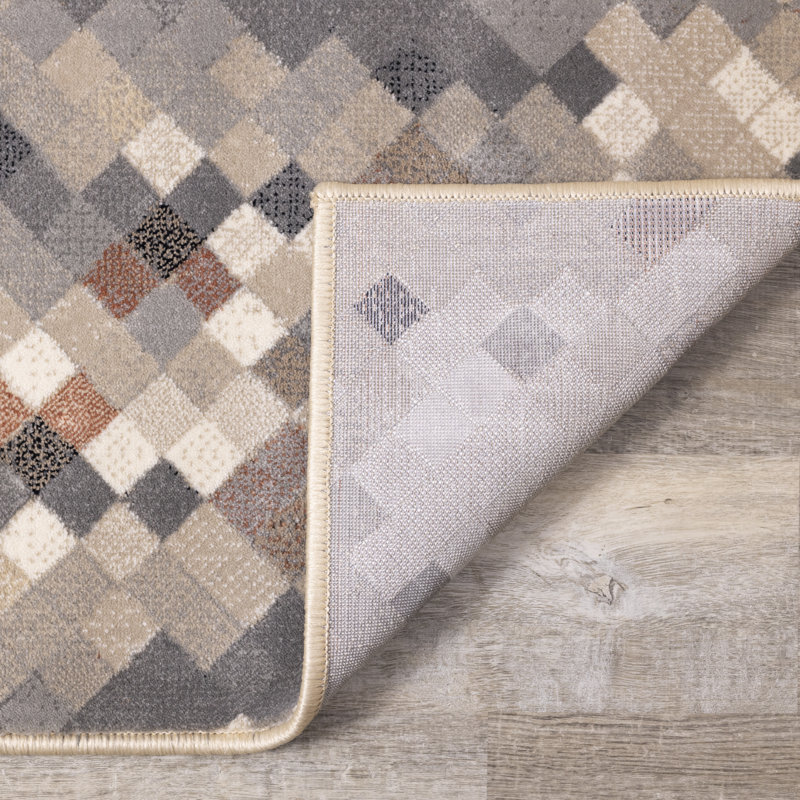 Corrigan Studio® Abbey Geometric Cream/Gray Area Rug Wayfair